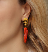 Lake Earring With Coral Twig